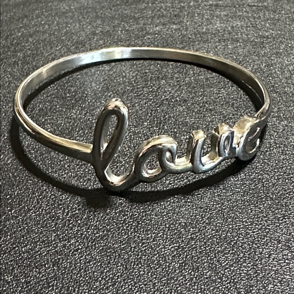 Love Polished Silver-Tone Bangle Bracelet